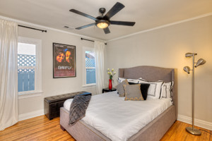 Bedroom of Charles Bukowski's childhood home in Los Angeles after renovation
