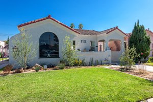 Exterior of Charles Bukowski's childhood home in Mid-City Los Angeles after renovation