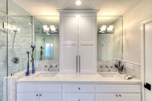 Bathroom of Charles Bukowski's childhood home in Los Angeles after renovation